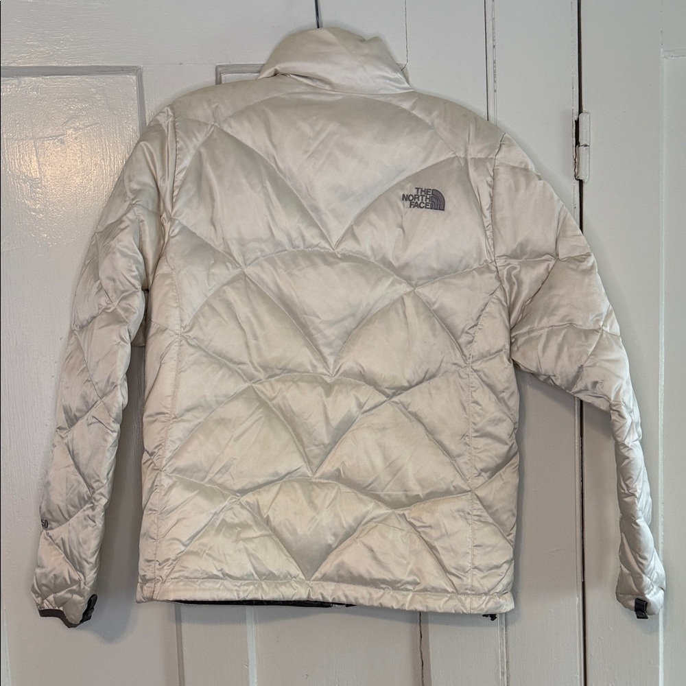 The North Face 550 Down Puffer Jacket White Satin Womens Small - Picture 4 of 6